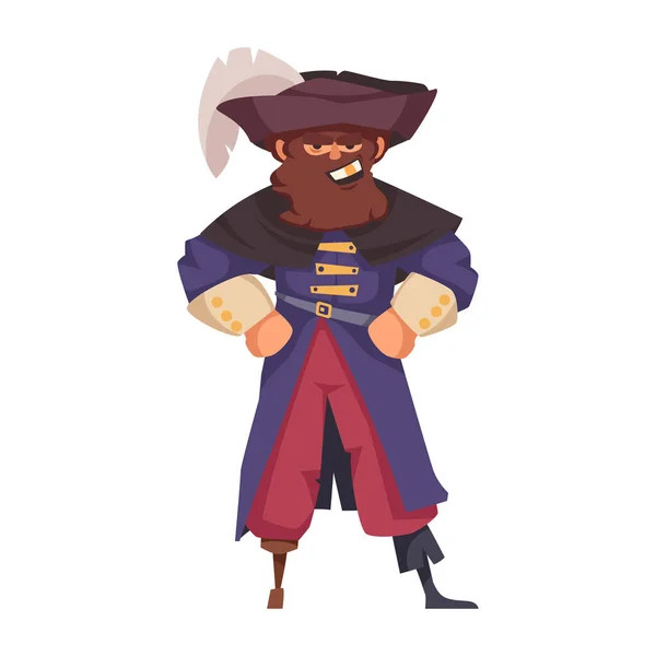 Pirát v kostýmové kompozici — Stockový vektor