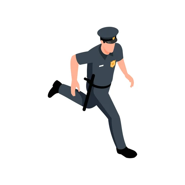 Isometric Police Officer Icon — Stock Vector