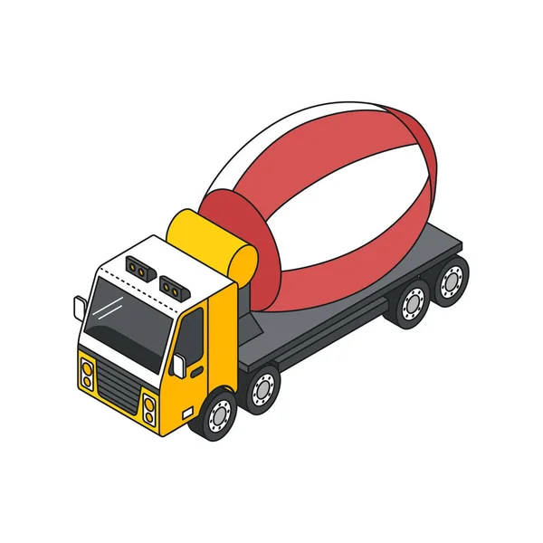 Composición del camión hormigonera — Vector de stock