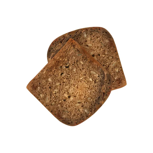 Black Toast Brot Zusammensetzung — Stockvektor