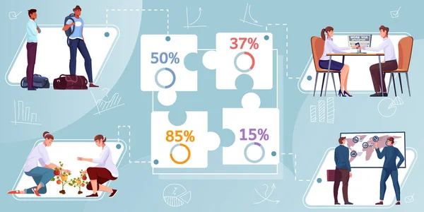 Trabalhadores migrantes Infográficos —  Vetores de Stock