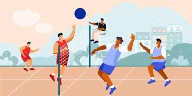 Halk Voleybol Sahası Kompozisyonu