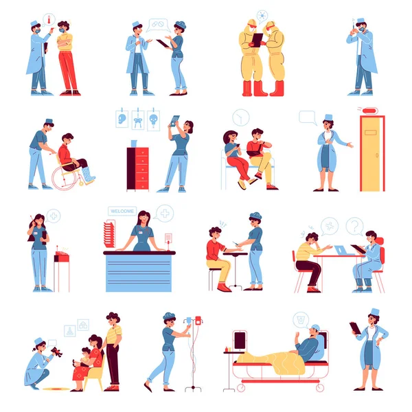 Ziekenhuisgeneeskunde Pictogrammen collectie — Stockvector