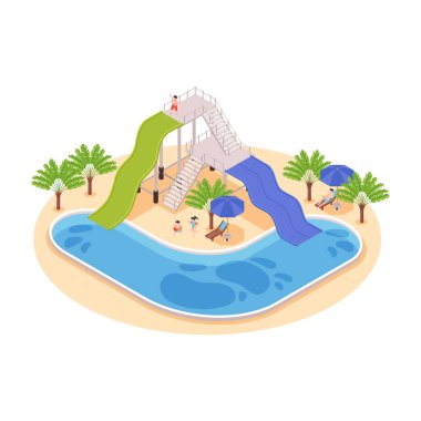 Su Parkı Isometric Kompozisyonu