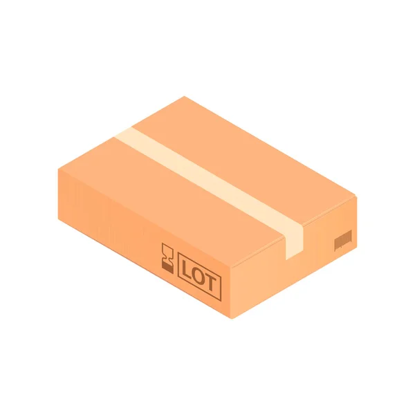 Carton Box Isometric Composition — Stock Vector