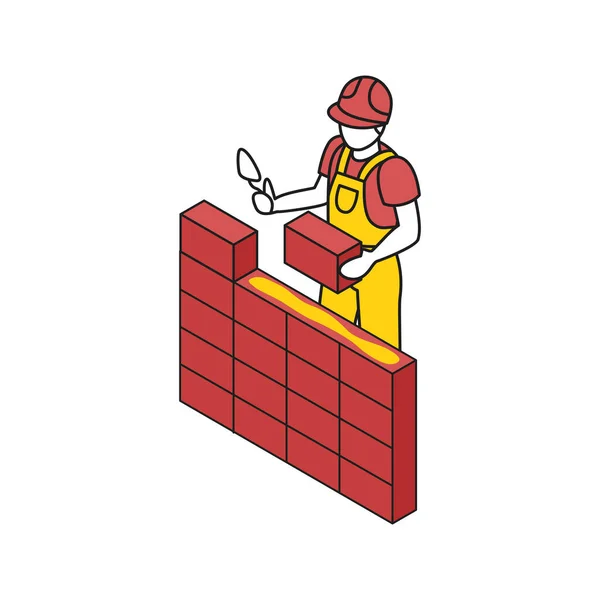 Composição de parede de tijolo de construção —  Vetores de Stock