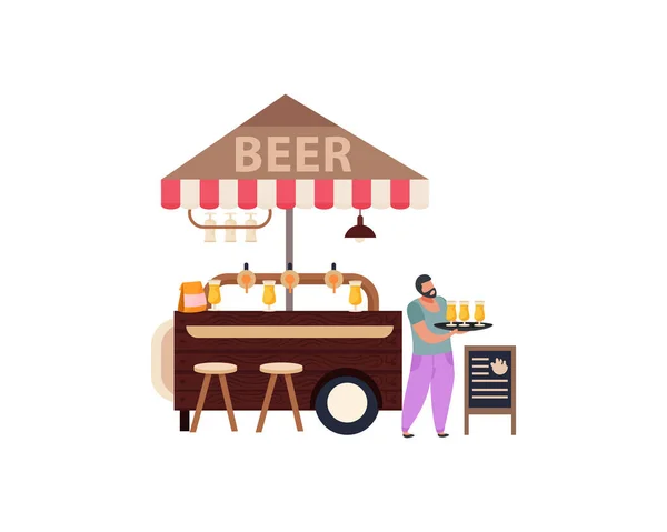 Beer On Tap Illustration — Stock Vector