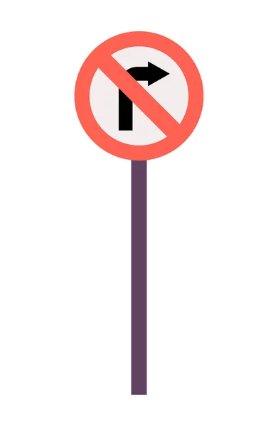 Icône de signalisation routière plate — Image vectorielle