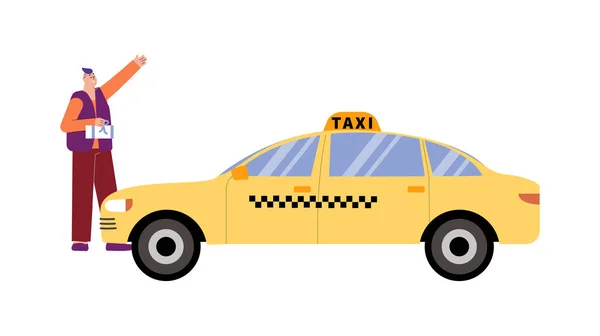 Flat Taxi Illustration — Stock vektor