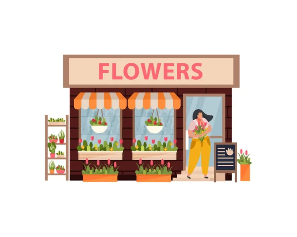 Concepto de tienda de flores — Vector de stock