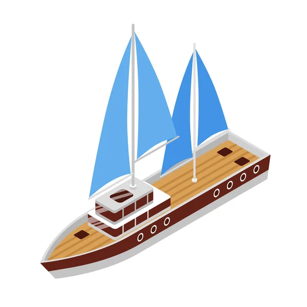 Sailing Yacht Boat Composition — Stock Vector