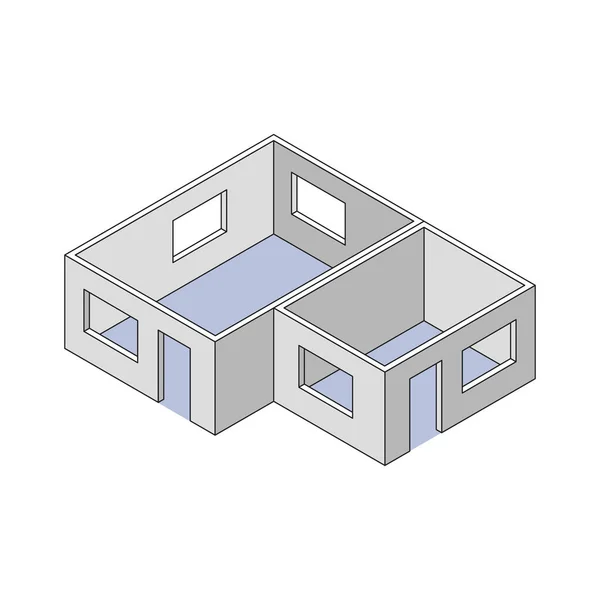 Appartement Maison Shell Composition — Image vectorielle