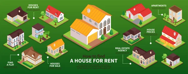 Infografika prywatnego domu — Wektor stockowy