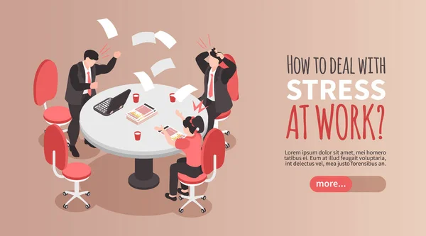 Stress At Work Banner — Stock Vector