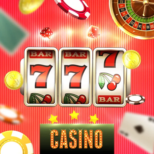 Composición de Jackpot de Casino de Ranura — Vector de stock