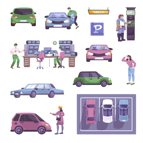 Sbírka ikon parkovacích ploch — Stockový vektor
