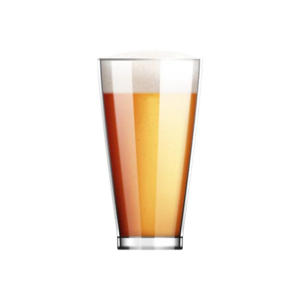 Пиво скло реалістична композиція — стоковий вектор