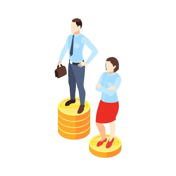 Gender Salary Gap Composition — Stock Vector