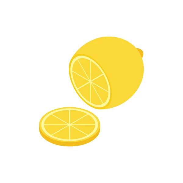 Zitrone mit Scheibenkomposition — Stockvektor