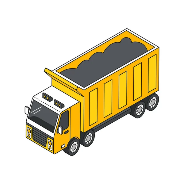 Composición isométrica del camión pesado — Vector de stock
