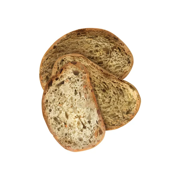 Gourmet Brot Scheiben Zusammensetzung — Stockvektor