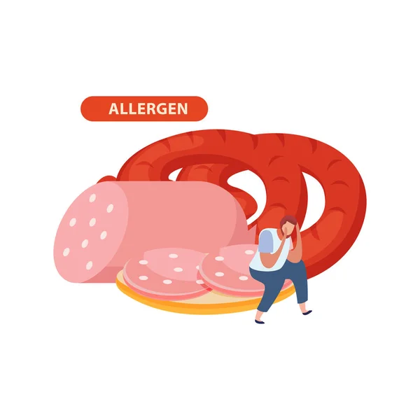 Platt Gluten Intolerans Illustration — Stock vektor