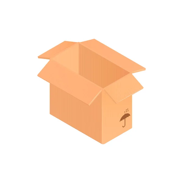 Caja abierta Composición de cartón — Vector de stock