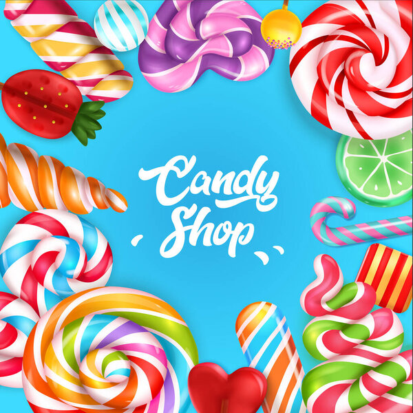 Candy Shop Realistic Background