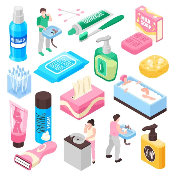 Personal Family Hygiene Set — Stock Vector