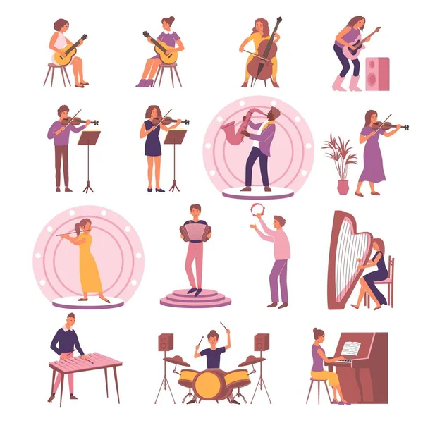 Learning Music Icon Set — Stock Vector