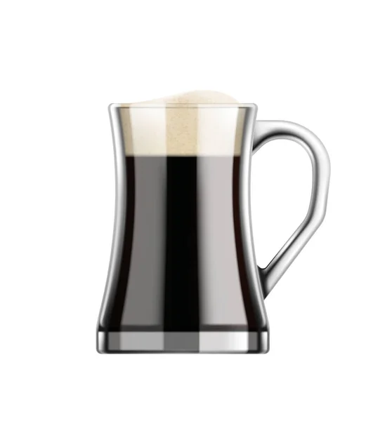 玻璃杯黑啤酒成分 — 图库矢量图片