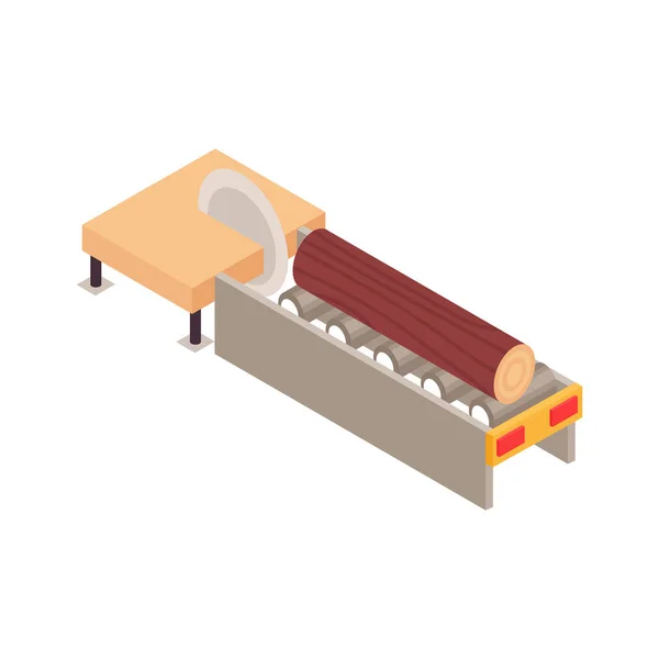 Sierra de madera Composición isométrica — Vector de stock