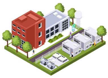 Veri Merkezi Isometric Dış Görünümü