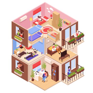 Ev Komşuları Isometric Kompozisyon