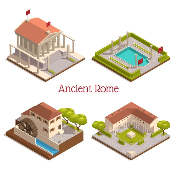 Antik Roma Isometric Set — Stok Vektör
