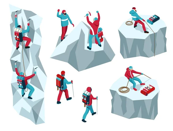 Kolekcja ikon alpinistów — Wektor stockowy
