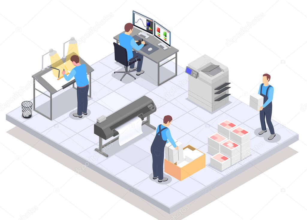 Print Service Isometric Composition