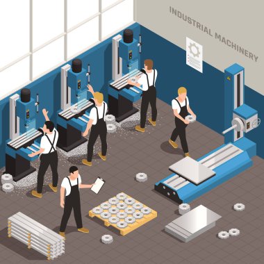 Metal Çalışması Üretim Isometric bileşimi