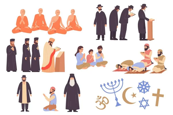 Ensemble d'icônes de religion du monde — Image vectorielle