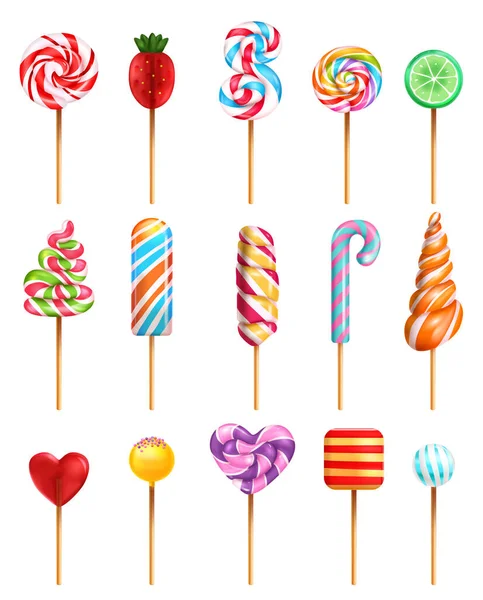 Lollipop Realistic Set — Stock Vector