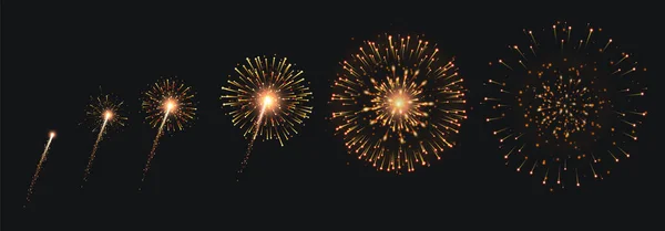 Set di fuochi d'artificio e pirotecnici — Vettoriale Stock