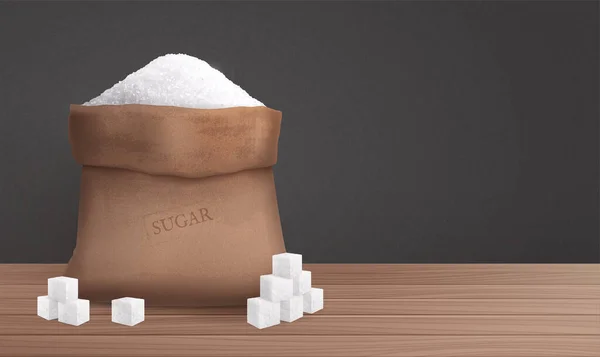 Sugar In Sack Ilustração — Vetor de Stock