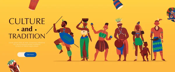 Banner da tradição da cultura africana —  Vetores de Stock