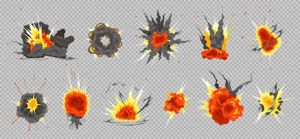 Bombenexplosion Transparentes Set — Stockvektor