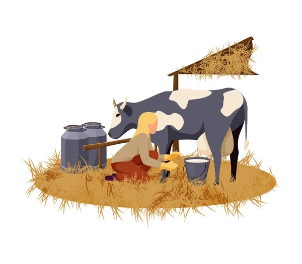 Organic Farm Flat Illustration — Stockový vektor