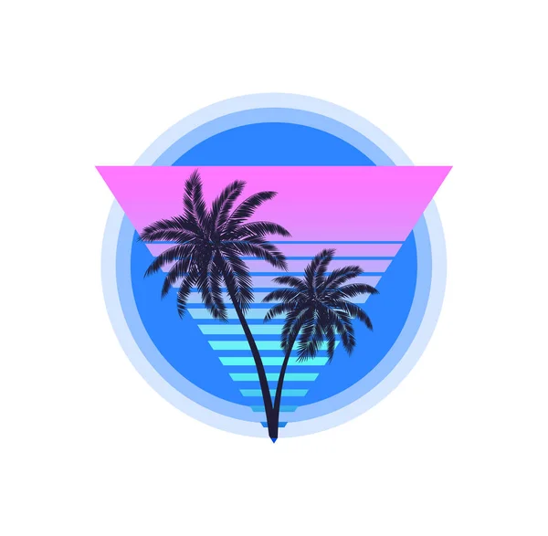 Palms Retro Illustration — Stock Vector