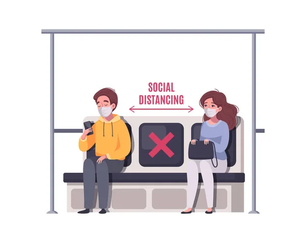 Conceito de distanciamento social —  Vetores de Stock