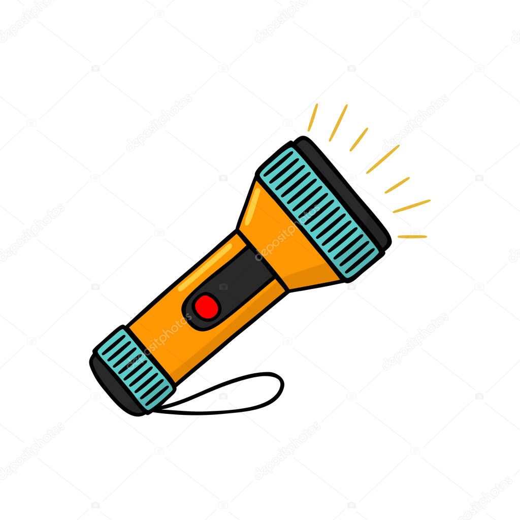 Flashlight Flat Illustration