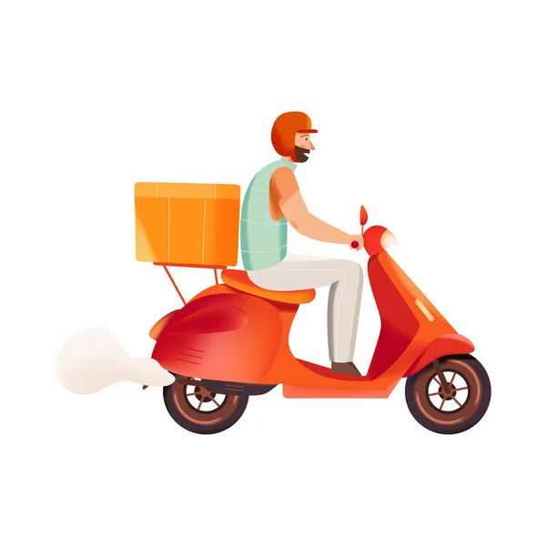 Courier Flat Illustration — Stock Vector