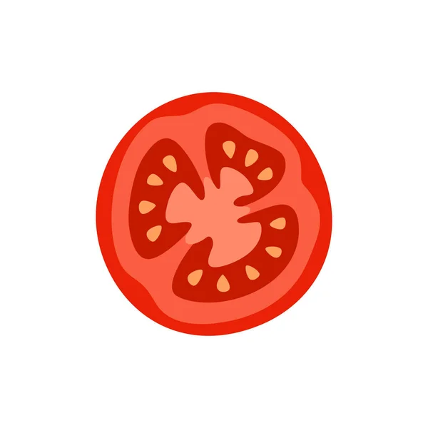 Platte tomatenicoon — Stockvector